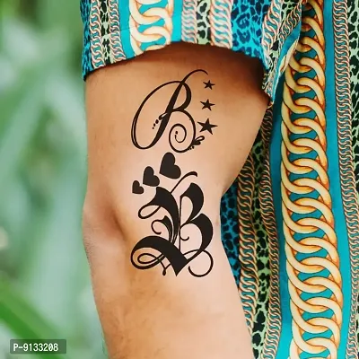 Name B Letter Waterproof Men and Women Temporary Body Tattoo-thumb0