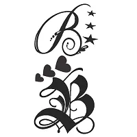 Name B Letter Waterproof Men and Women Temporary Body Tattoo-thumb1