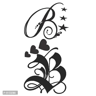 Name B Letter Waterproof Men and Women Temporary Body Tattoo-thumb2