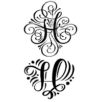 Name H Letter Tattoo Alphabet Two Design Body Temporary Tattoo Waterproof For Girls Men Women-thumb1