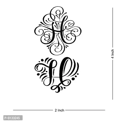 Name H Letter Tattoo Alphabet Two Design Body Temporary Tattoo Waterproof For Girls Men Women-thumb4