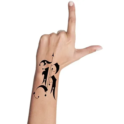 Name R Letter Tattoo Alphabet Body Temporary Tattoo Waterproof For Girls Men Women