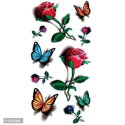 Temporary Tattoowala Rose Flower Men and Women Waterproof TattooTemporary Body Tattoo-thumb2