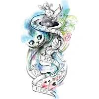 Temporary Tattoowala Alice in Wonderland Men and Women Waterproof Temporary Body Tattoo-thumb1