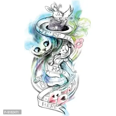 Temporary Tattoowala Alice in Wonderland Men and Women Waterproof Temporary Body Tattoo-thumb2