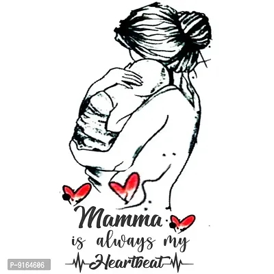 Temporary Tattoowala Mamma is always My Heart (Maa) Men and Women Waterproof Temporary Body Tattoo-thumb2