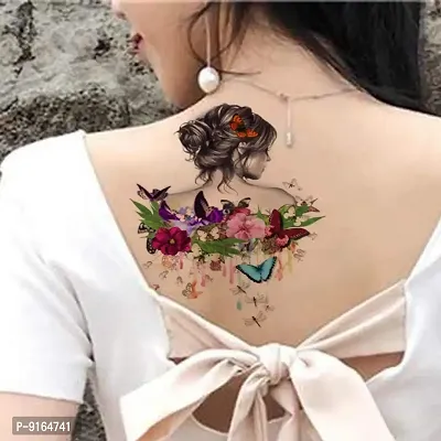 Girls with Butterfly For Waterproof Men and Women Temporary Body Tattoo-thumb0