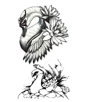 Temporary Tattoowala Duck Sketch Black For Waterproof Men and Women Temporary Body Tattoo-thumb1