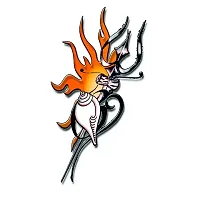 Trishul With Shank Tattoo Waterproof Men and Women Temporary Body Tattoo-thumb1