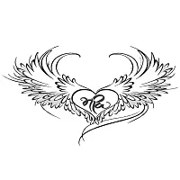 Heart With Wing Tattoo Waterproof Men and Women Temporary Body Tattoo-thumb1