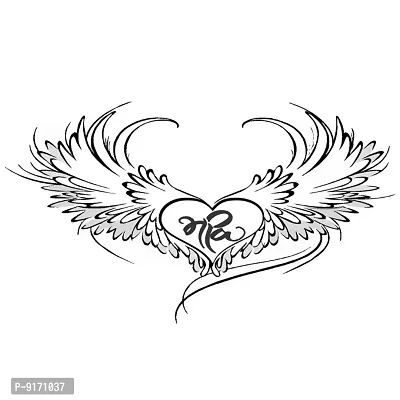 Heart With Wing Tattoo Waterproof Men and Women Temporary Body Tattoo-thumb2