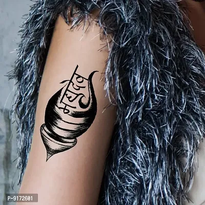 Mahadev with Shank Waterproof Men and Women Temporary Body Tattoo-thumb0