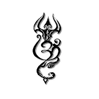 Trishul with Om Men and Women Waterproof Temporary Body Tattoo-thumb1