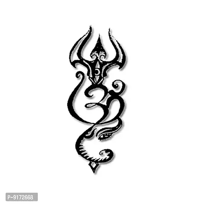 Trishul with Om Men and Women Waterproof Temporary Body Tattoo-thumb2