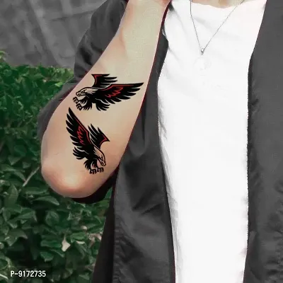 Tribal Black 3D Hawk Eagle Temporary waterproof tattoos For Men  Women-thumb0