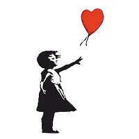 Banksy Girl with Heart Balloon Temporary Waterproof Tattoo For Men and Women-thumb1