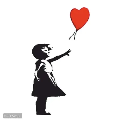 Banksy Girl with Heart Balloon Temporary Waterproof Tattoo For Men and Women-thumb2