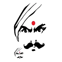 Indian Bharathiyar Angry Face Design Temporary Waterproof Tattoo For Men and Women-thumb1