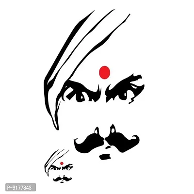 Indian Bharathiyar Angry Face Design Temporary Waterproof Tattoo For Men and Women-thumb2