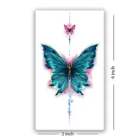 Temporary Tattoowala Blue Butterfly Temporary Tattoo Sticker Waterproof ( 11cm x 6 cm)-thumb2