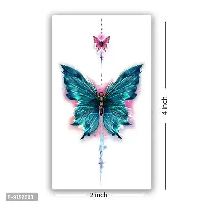 Temporary Tattoowala Blue Butterfly Temporary Tattoo Sticker Waterproof ( 11cm x 6 cm)-thumb3