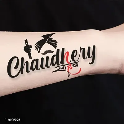 Chauhan with King Tattoo Waterproof Red Arrow For Boys and Girls Temporary Body Tattoo