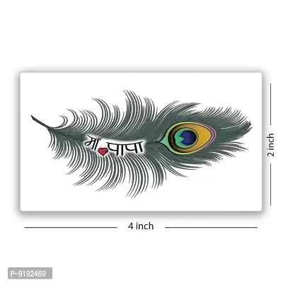 Feather with Maa Paa Tattoo Waterproof For Boys and Girls Temproary Body Tattoo-thumb3