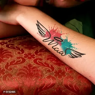 Wings with Maa Tattoo Waterproof For Multi Temporary Body Tattoo-thumb0