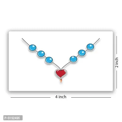 Breslate with Heart Tattoo Waterproof For Girls Blue Temporary Body Tattoo-thumb3