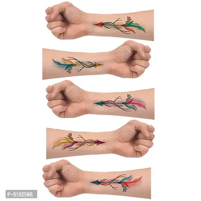 Leaf with Arrow Tattoo Waterproof For Men and Women Multi Temporary Body Tattoo