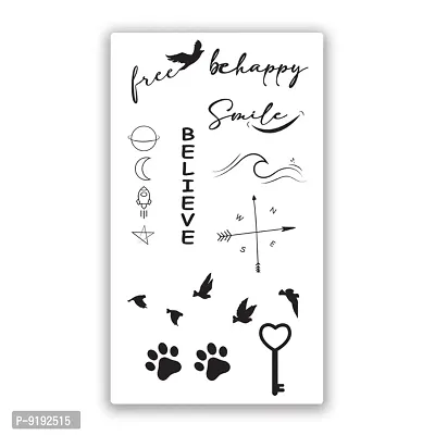 Birds, Believe,Smile, Happy Tattoo Waterproof For Girls Boys Temporary Body Tattoo-thumb2