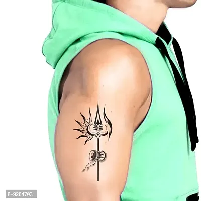 God Shiv Trishul With Damru Temporary Tattoo Waterproof For Male and Female Temporary Body Tattoo-thumb0