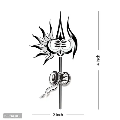 God Shiv Trishul With Damru Temporary Tattoo Waterproof For Male and Female Temporary Body Tattoo-thumb2