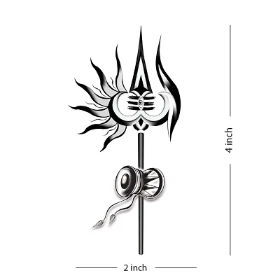 God Shiv Trishul With Damru Temporary Tattoo Waterproof For Male and Female Temporary Body Tattoo-thumb2