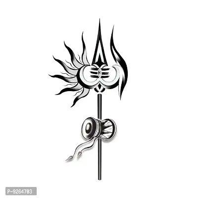 God Shiv Trishul With Damru Temporary Tattoo Waterproof For Male and Female Temporary Body Tattoo-thumb4
