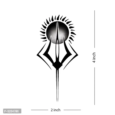 Trishul with Sun Design Temporary Tattoo Waterproof For Male and Female Temporary Body Tattoo-thumb2