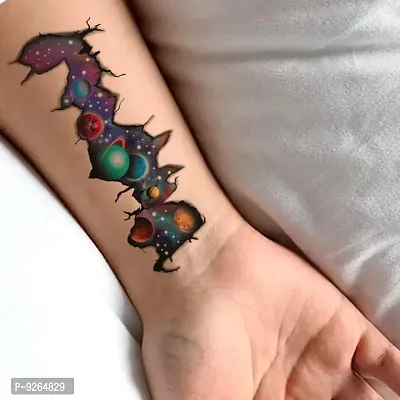 Planet On My Hand Design Temporary Tattoo Waterproof For Male and Female Temporary Body Tattoo