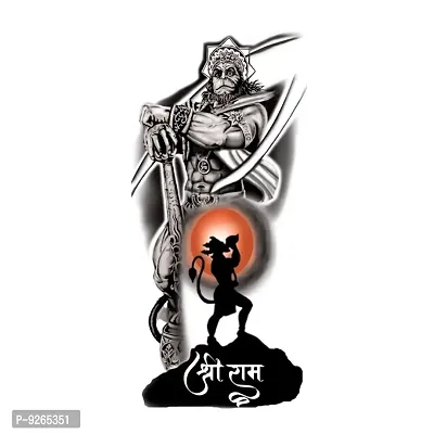 God Hanuman Say Shree Ram Temporary Tattoo Waterproof For Male and Female Temporary Body Tattoo-thumb3