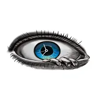 Horror Eye Time Hand Temporary Tattoo Waterproof For Male and Female Temporary Body Tattoo-thumb2