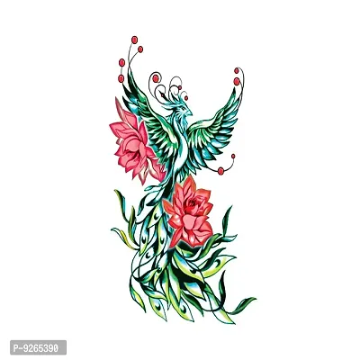 Flower Phonix Angle Temporary Tattoo Waterproof For Boys and Girls Temporary Body Tattoo-thumb3