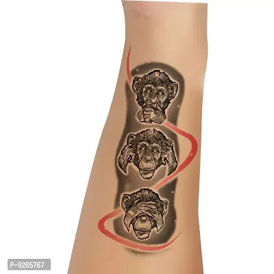 No Bad Say and Hear and Seen Monkey Temporary Tattoo Waterproof For Boys and Girls Temporary Body Tattoo