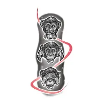 No Bad Say and Hear and Seen Monkey Temporary Tattoo Waterproof For Boys and Girls Temporary Body Tattoo-thumb2