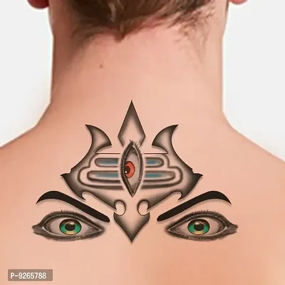 God Mahakal Eye and Trishul Temporary Tattoo Waterproof For Male and Female Temporary Body Tattoo