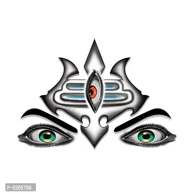 God Mahakal Eye and Trishul Temporary Tattoo Waterproof For Male and Female Temporary Body Tattoo-thumb3