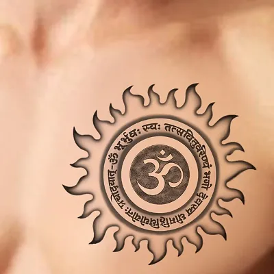 Surya Dev with Gyatri Mantra Temporary Tattoo Waterproof For Male and Female Temporary Body Tattoo