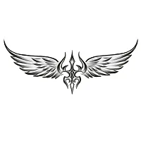 Wings with Trishul Tattoo God Waterproof Men and Women Temporary Tattoo-thumb1