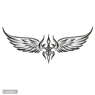 Wings with Trishul Tattoo God Waterproof Men and Women Temporary Tattoo-thumb2