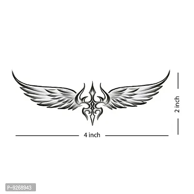 Wings with Trishul Tattoo God Waterproof Men and Women Temporary Tattoo-thumb3