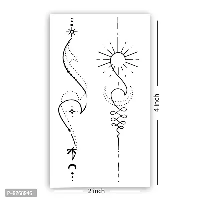 Sun and Moon Tribal Tattoo Waterproof Men and Women Temporary Tattoo-thumb3