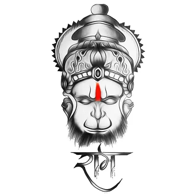 Lord Ram with Hanuman Tattoo God Waterproof Men and Women Temporary Tattoo-thumb2